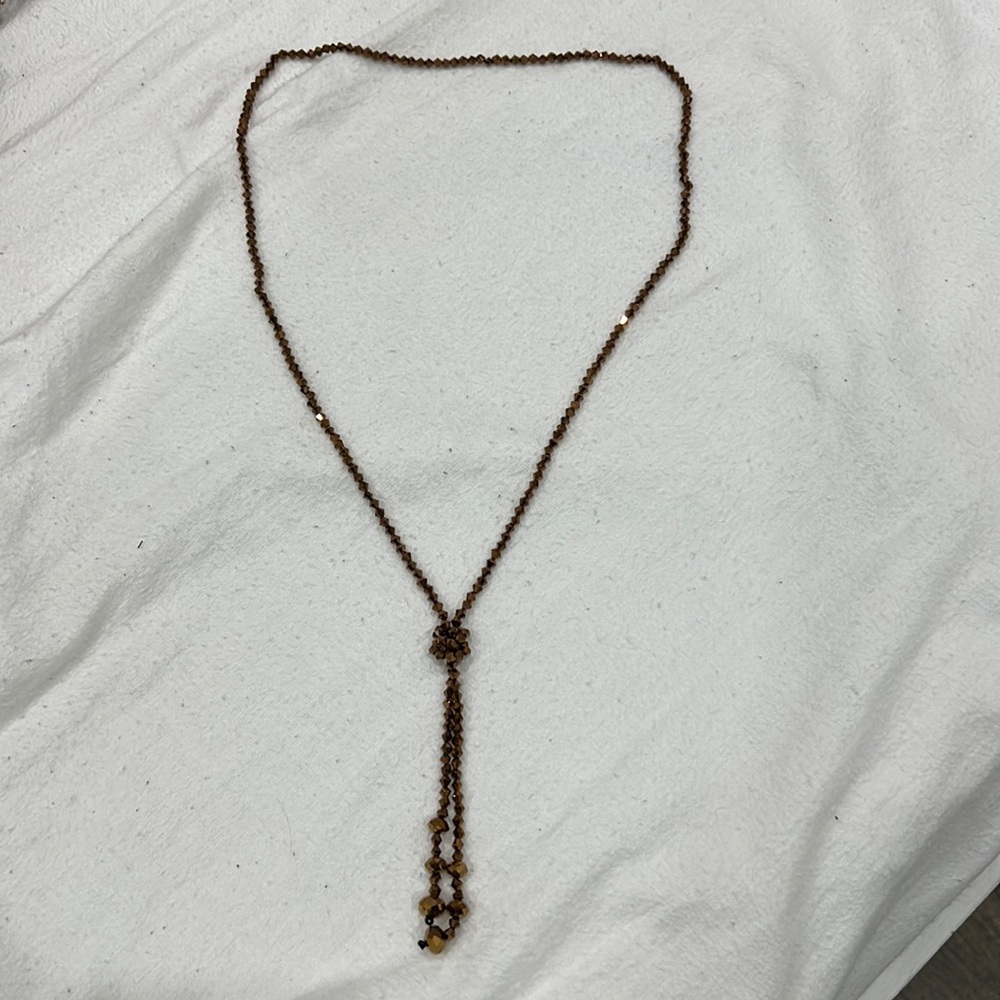 Bronze crystal like knot necklace